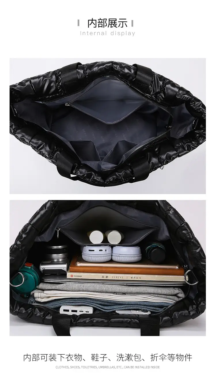 White Quilted Shoulder Travel Bag for Women — feature 42