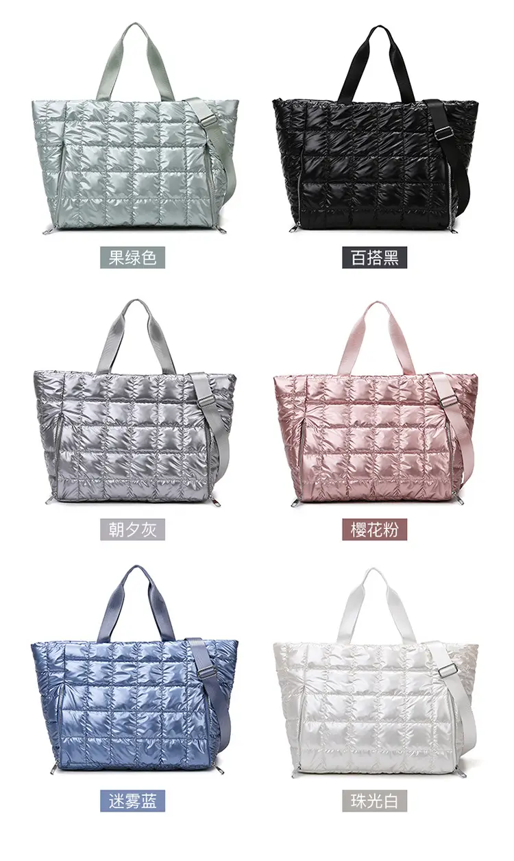 White Quilted Shoulder Travel Bag for Women — feature 9