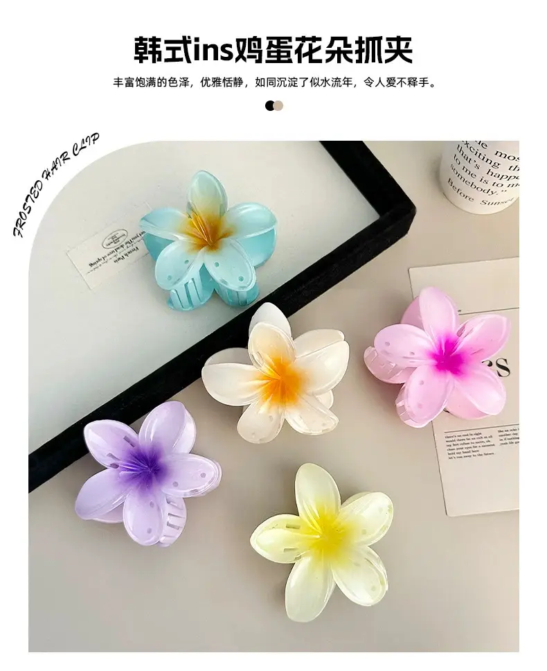 Plumeria Hair Clips for Women Ruffled Edges — feature 13