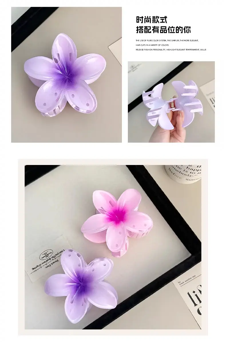 Plumeria Hair Clips for Women Ruffled Edges — feature 16