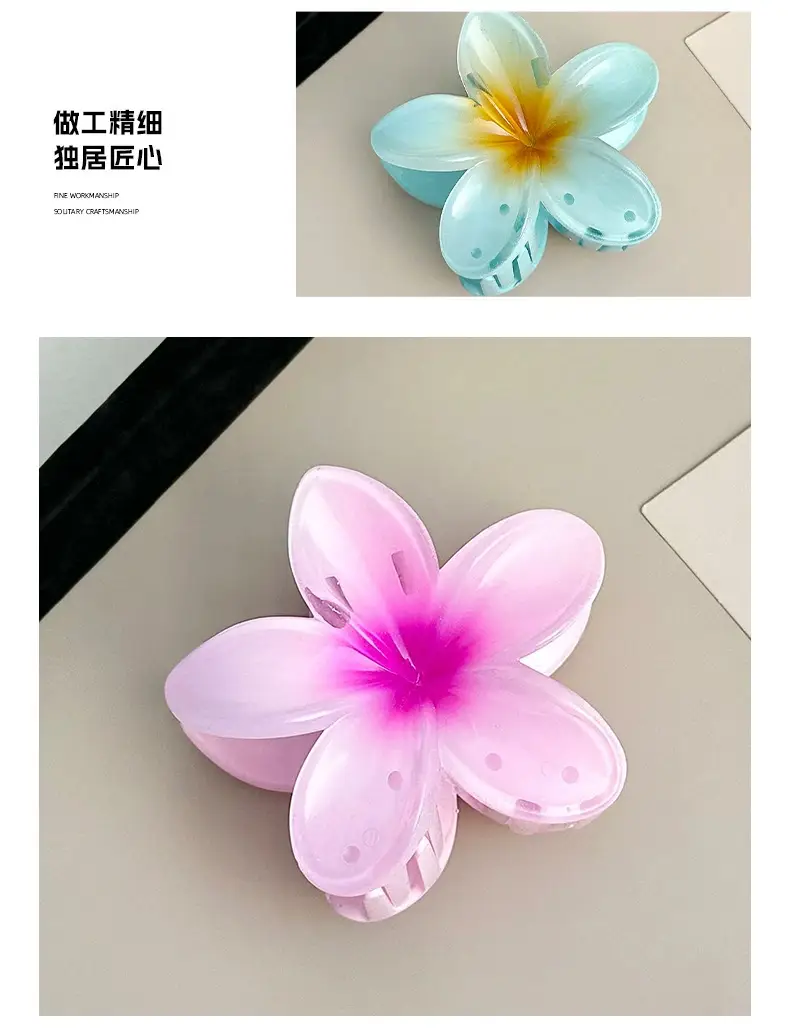 Plumeria Hair Clips for Women Ruffled Edges — feature 17