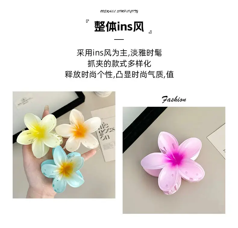 Plumeria Hair Clips for Women Ruffled Edges — feature 8