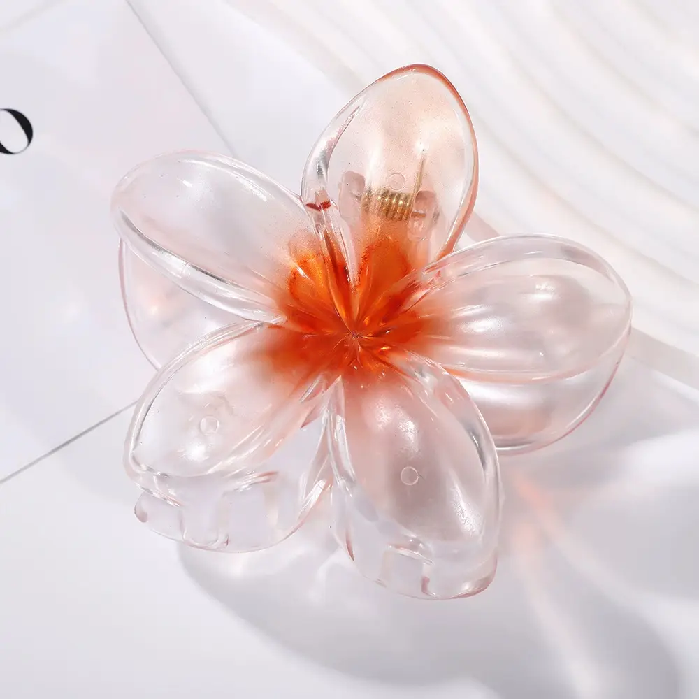 Plumeria Hair Clips for Women Ruffled Edges
