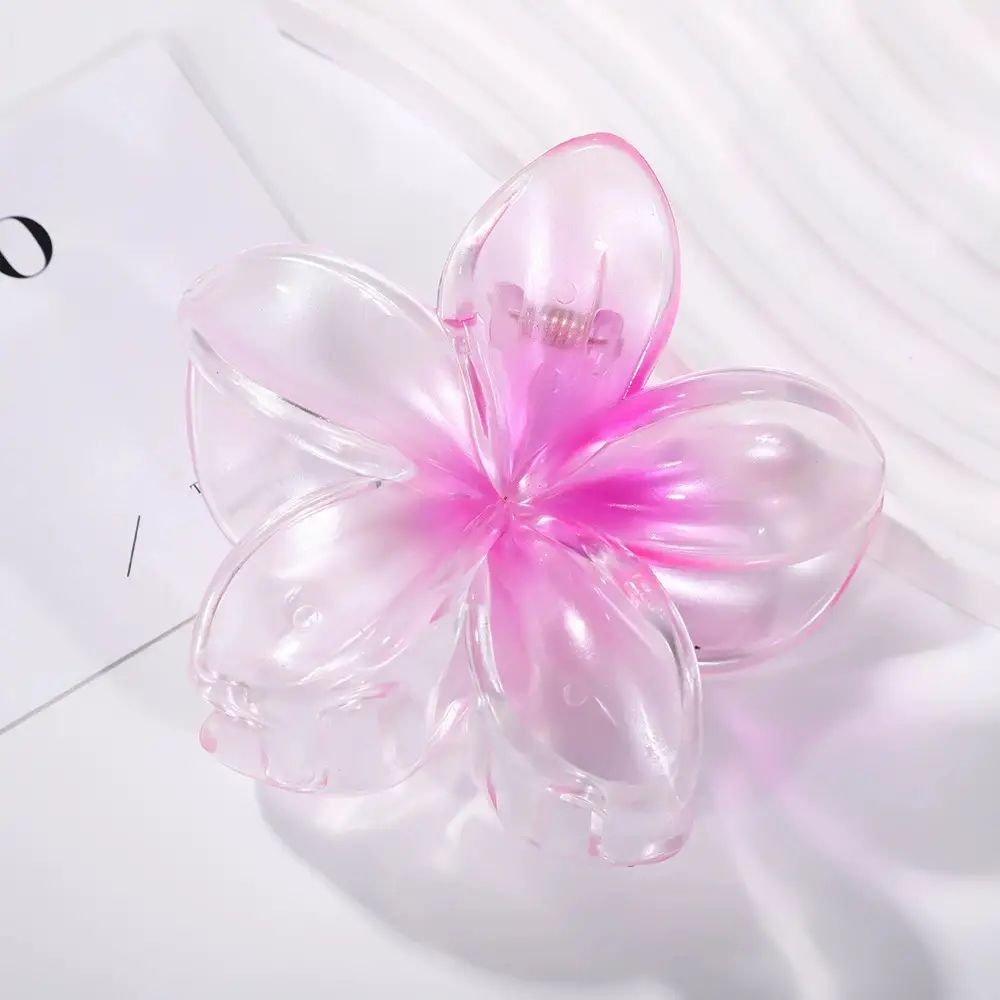 Plumeria Hair Clips for Women Ruffled Edges