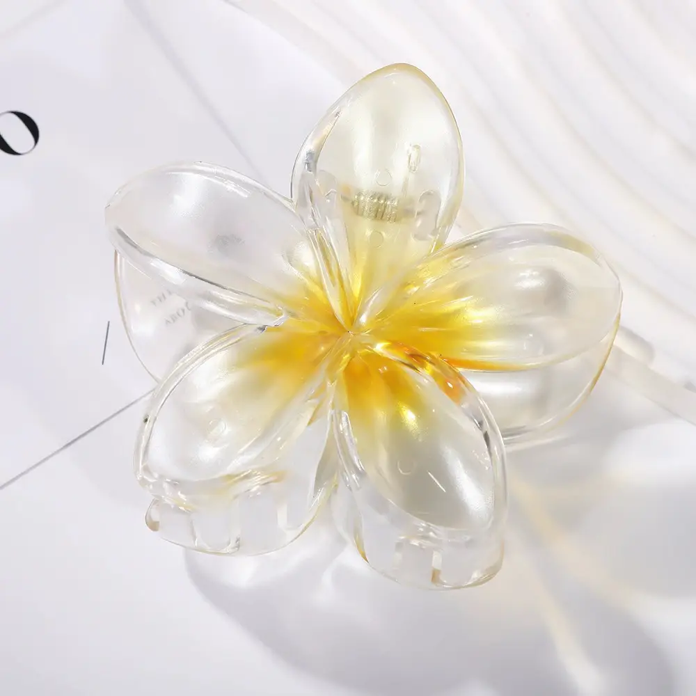Plumeria Hair Clips for Women Ruffled Edges