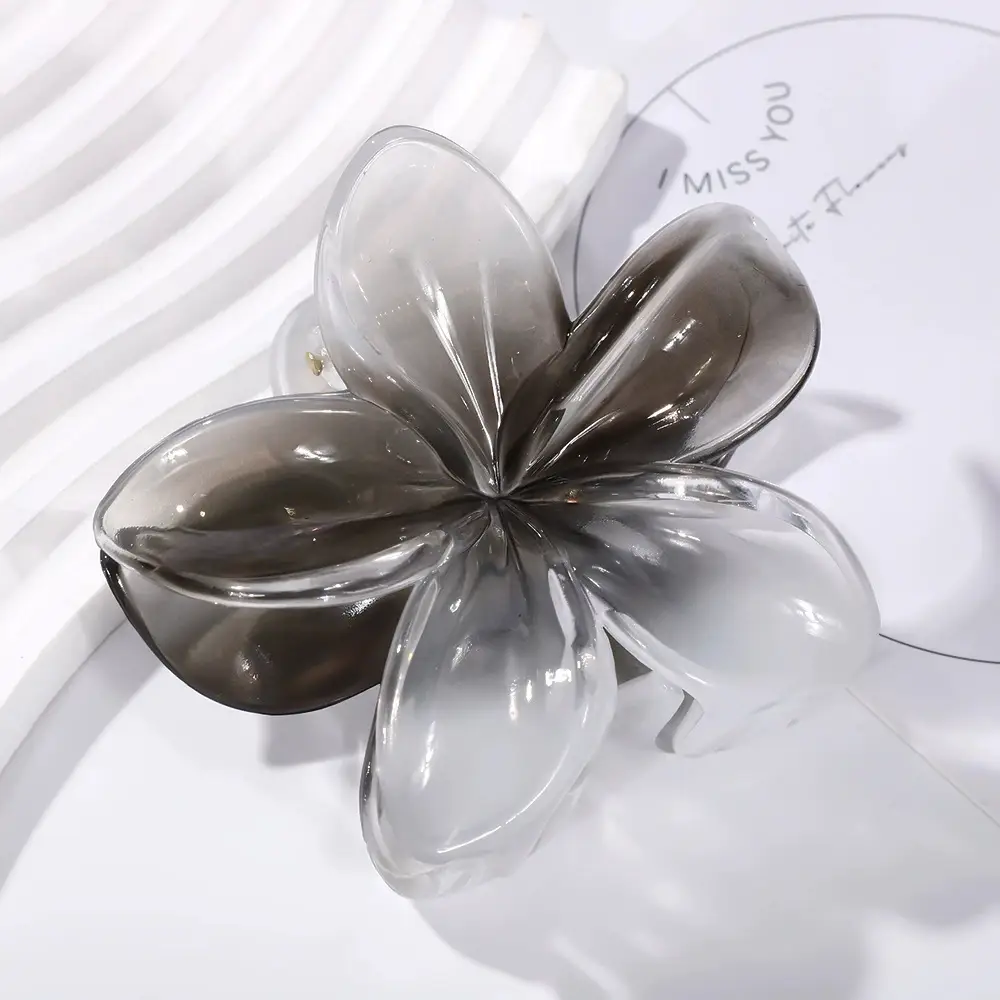 Plumeria Hair Clips for Women Ruffled Edges