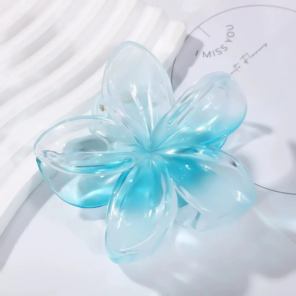 Plumeria Hair Clips for Women Ruffled Edges