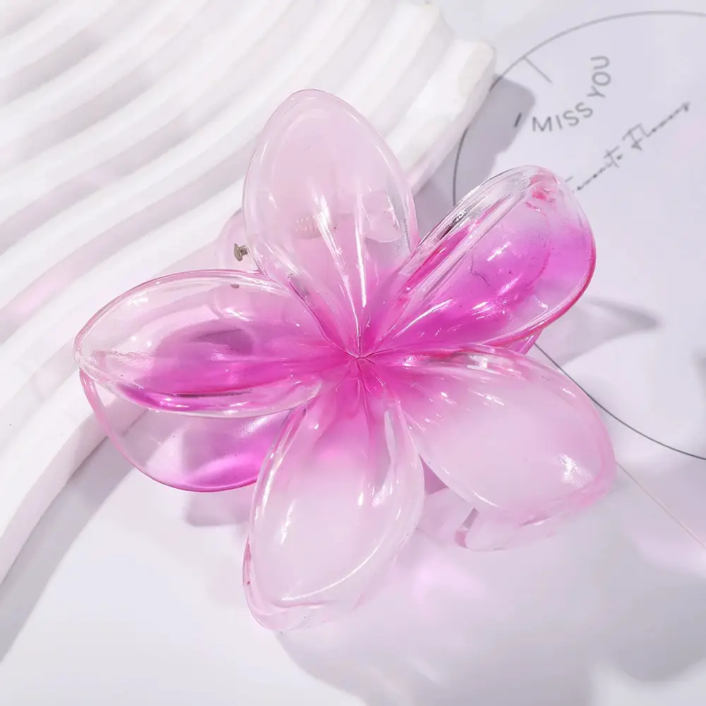 Plumeria Hair Clips for Women Ruffled Edges