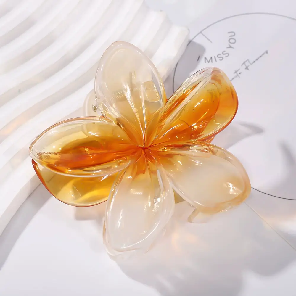 Plumeria Hair Clips for Women Ruffled Edges