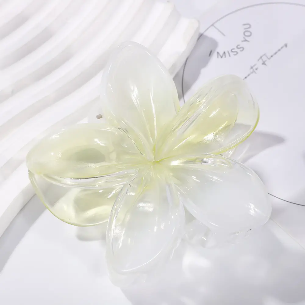 Plumeria Hair Clips for Women Ruffled Edges