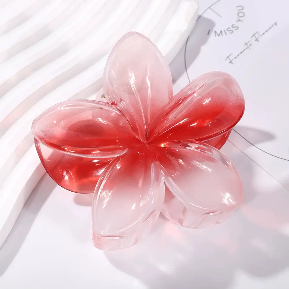 Plumeria Hair Clips for Women Ruffled Edges