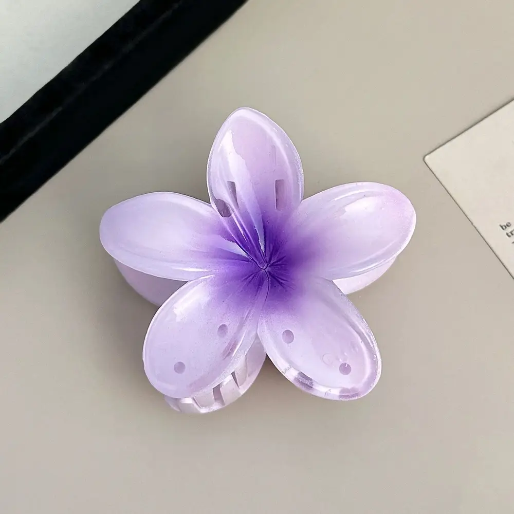 Plumeria Hair Clips for Women Ruffled Edges
