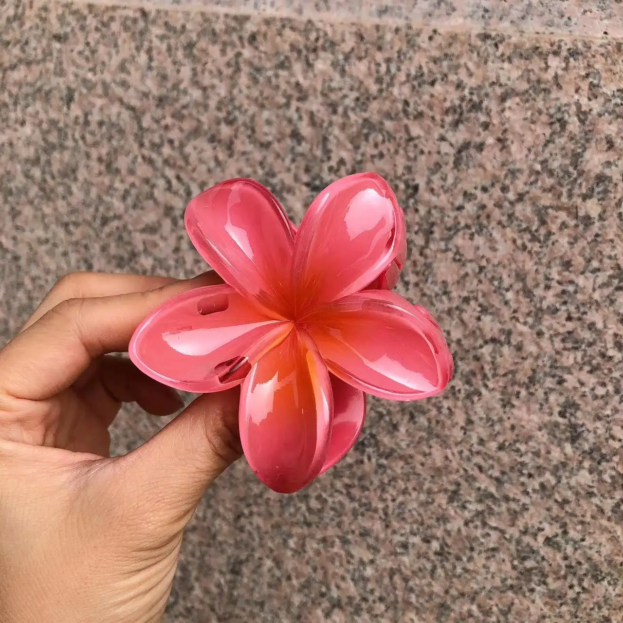 Plumeria Hair Clips for Women Ruffled Edges
