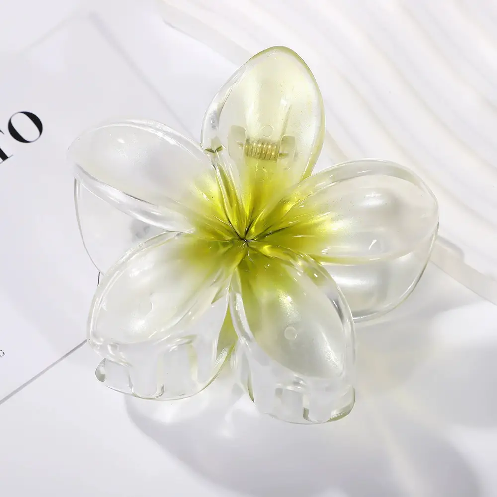Plumeria Hair Clips for Women Ruffled Edges