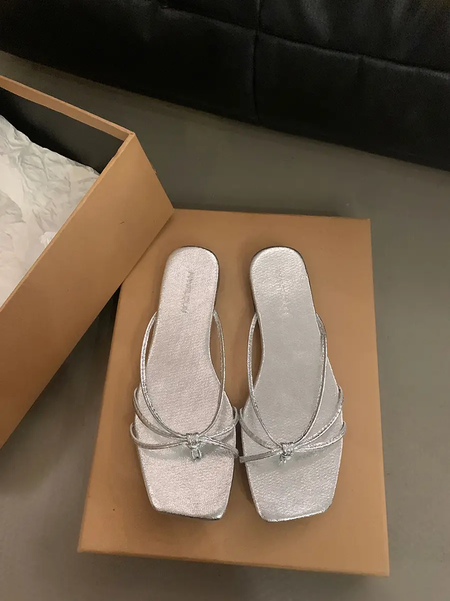 Fairy Elegant Silver Slip Flops Women's 2024 — feature 13