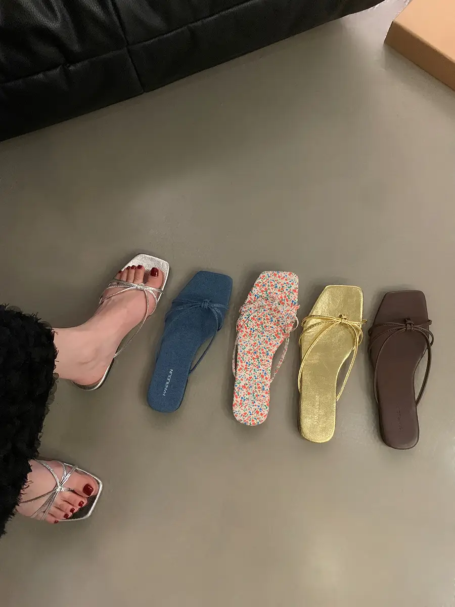 Fairy Elegant Silver Slip Flops Women's 2024 — feature 3