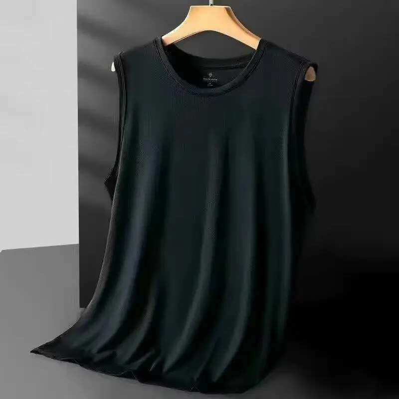 Men's Navy Ice Silk Sleeveless Vest - Image 8