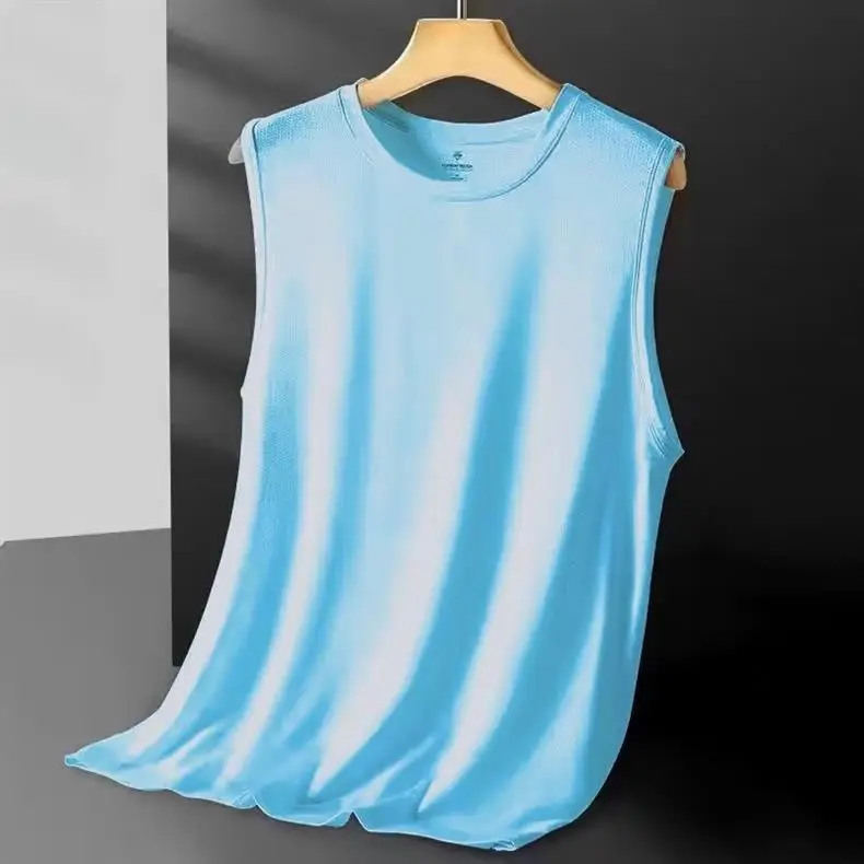 Men's Navy Ice Silk Sleeveless Vest — feature 15