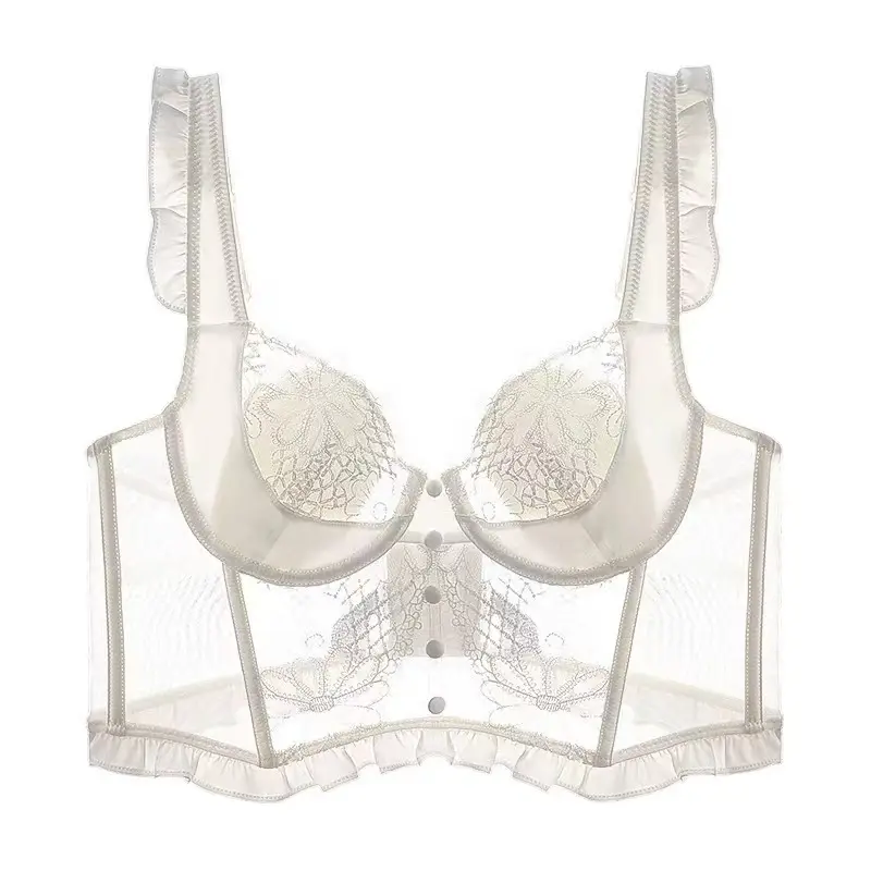 Black Lace French Waistcoat Bra Set for Women — feature 14