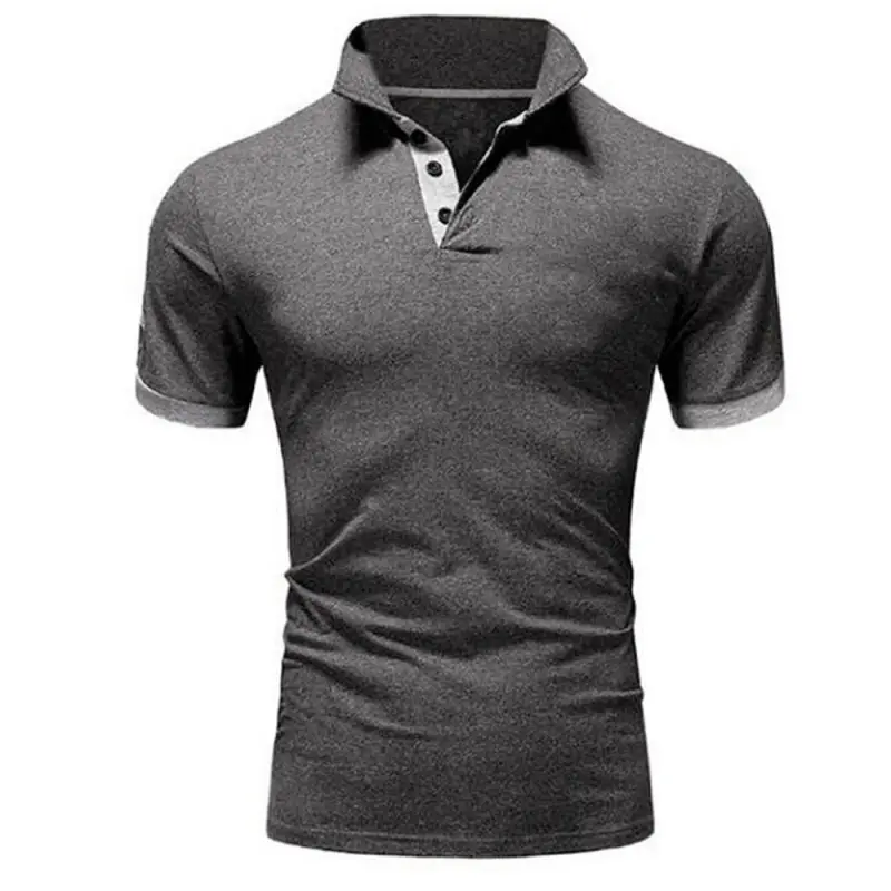 Men Navy Polo Shirt Short Sleeve Orange Trim
