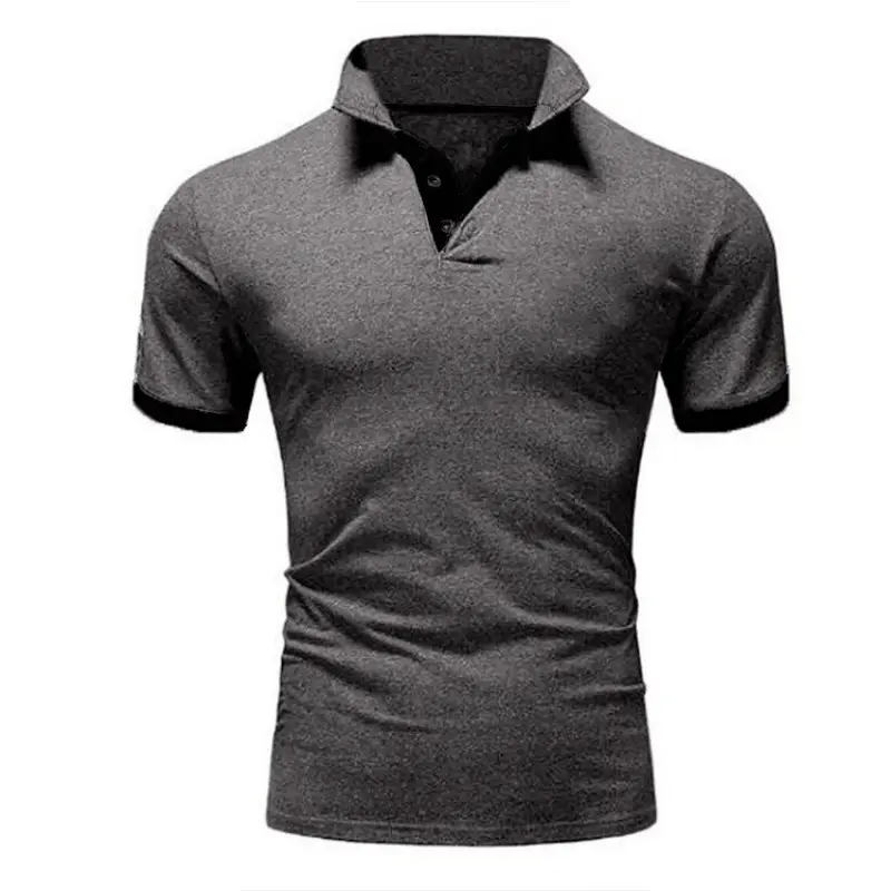 Men Navy Polo Shirt Short Sleeve Orange Trim