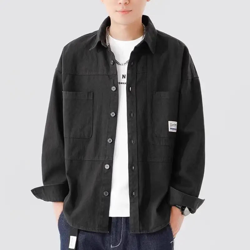 Japanese Style Men's Long Sleeve Cotton Linen Jacket Brown - Image 7