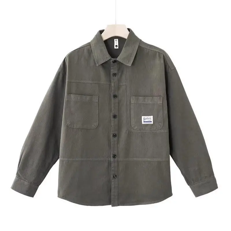 Japanese Style Men's Long Sleeve Cotton Linen Jacket Brown - Image 8