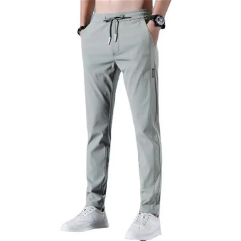 Men's Ice Silk Loose Breathable Shorts Grey - Image 12