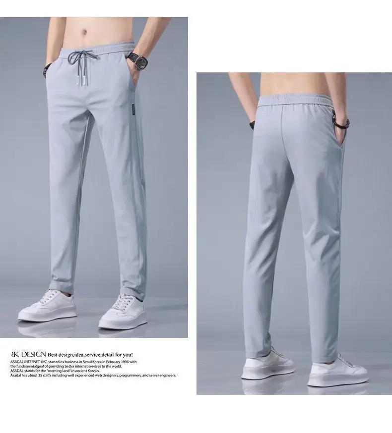 Men's Ice Silk Loose Breathable Shorts Grey — feature 10