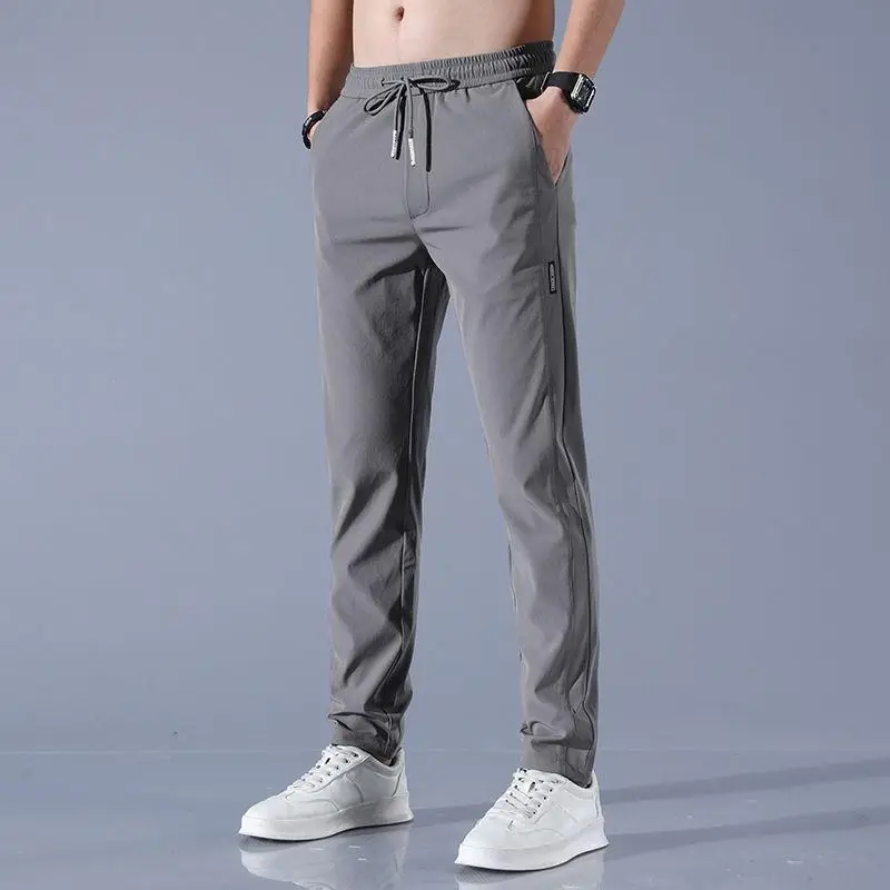 Men's Ice Silk Loose Breathable Shorts Grey - Image 2