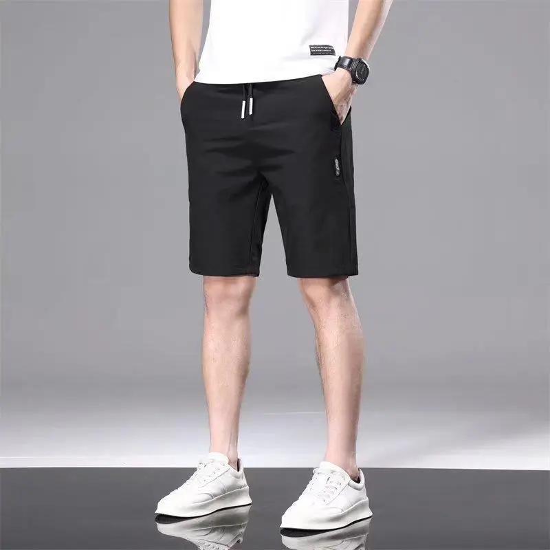 Men's Ice Silk Loose Breathable Shorts Grey - Image 4