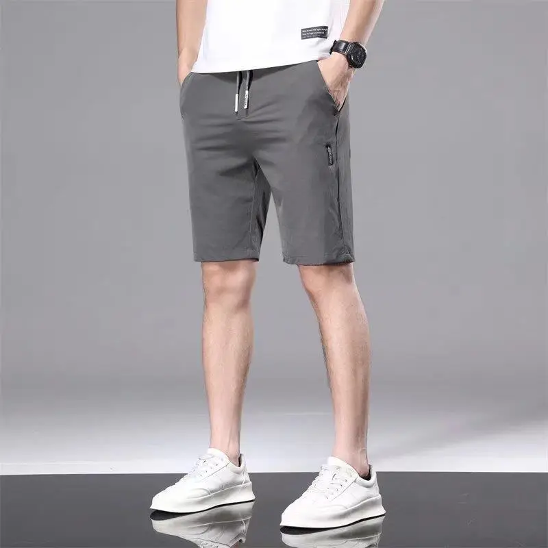 Men's Ice Silk Loose Breathable Shorts Grey - Image 5