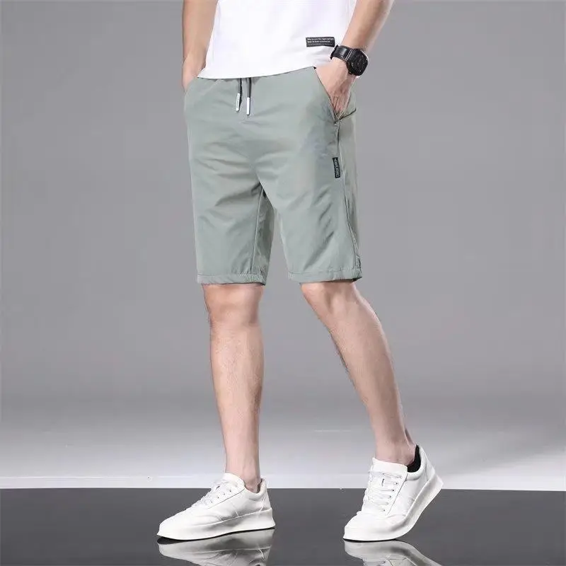 Men's Ice Silk Loose Breathable Shorts Grey - Image 7