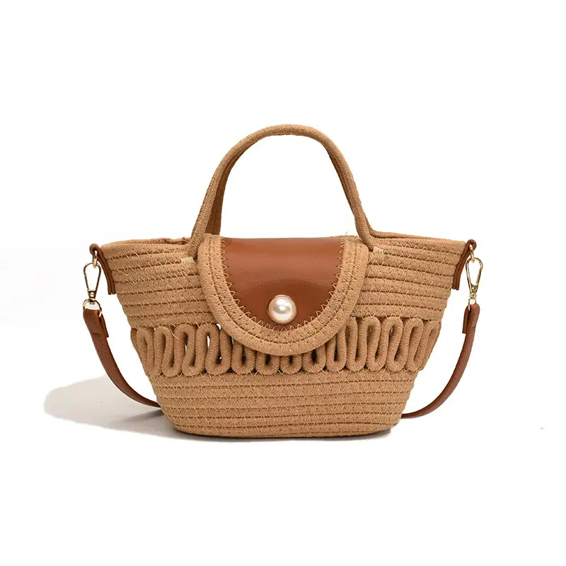 Women's Vintage Woven Bucket Handbag for Summer - Image 7