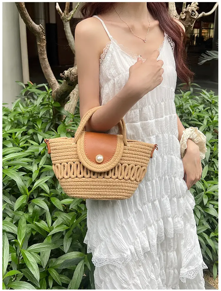 Women's Vintage Woven Bucket Handbag for Summer — feature 11