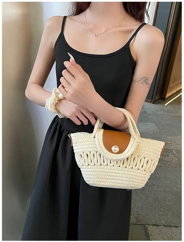 Women's Vintage Woven Bucket Handbag for Summer — feature 15