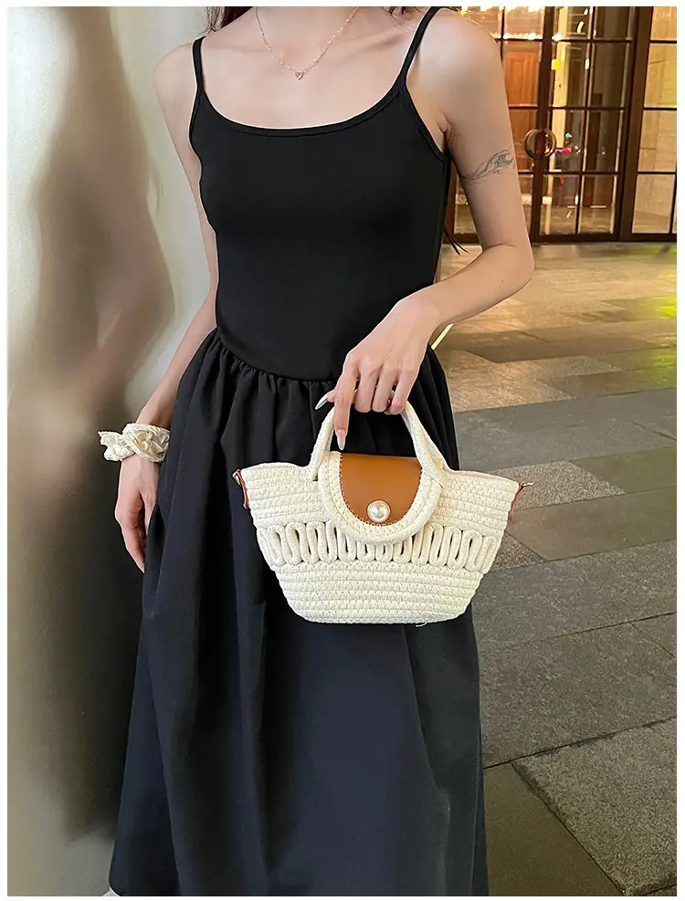 Women's Vintage Woven Bucket Handbag for Summer — feature 16
