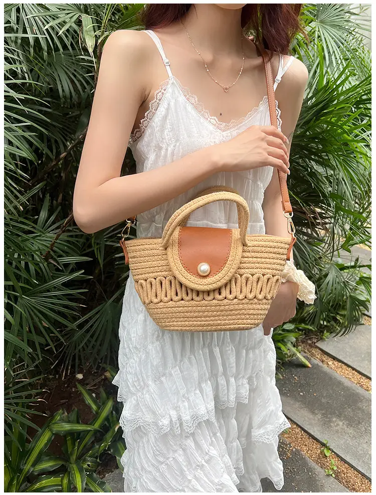 Women's Vintage Woven Bucket Handbag for Summer — feature 8