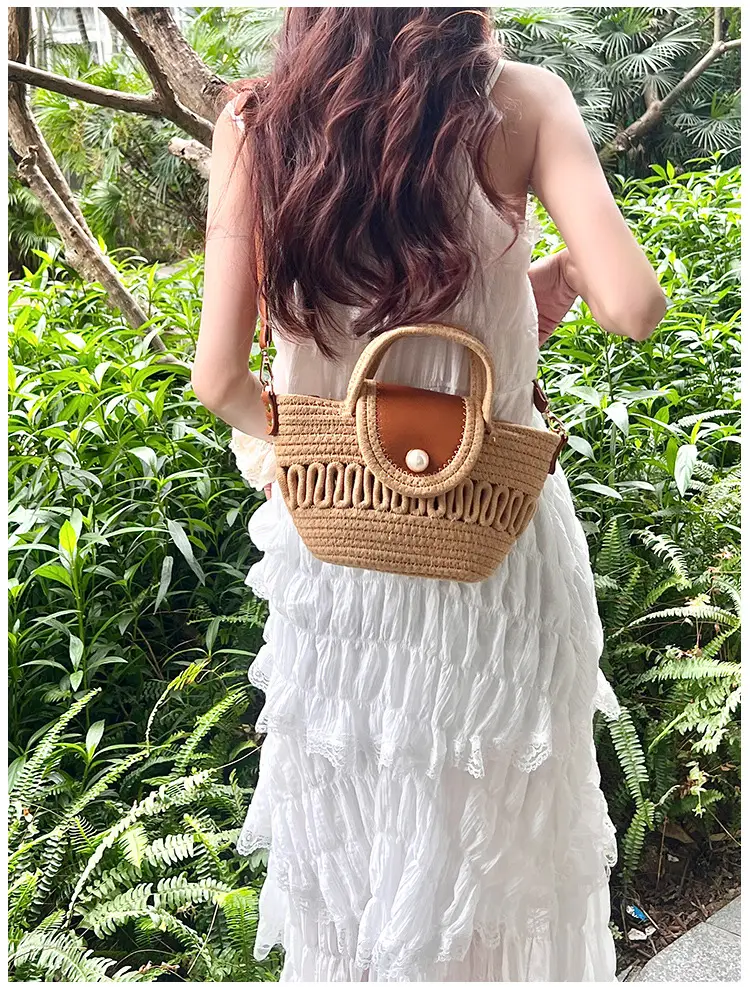 Women's Vintage Woven Bucket Handbag for Summer — feature 9