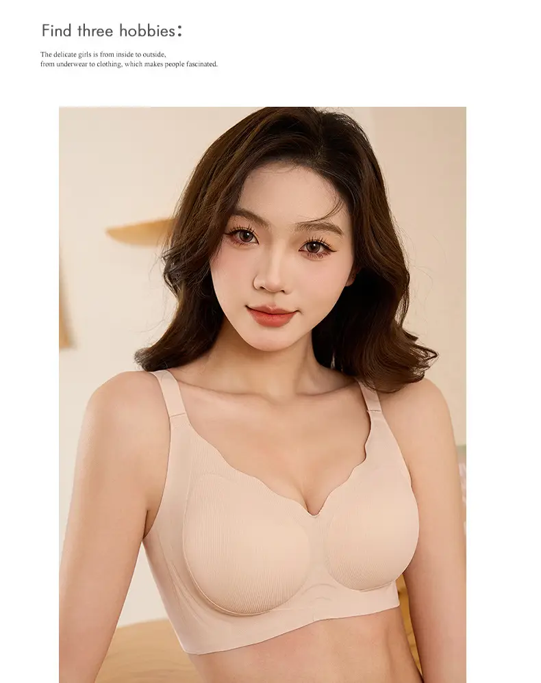 Naked seamless underwear women's soft support jelly breast anti-sagging adjustable non-steel ring ultra-soft thin bra — feature 18