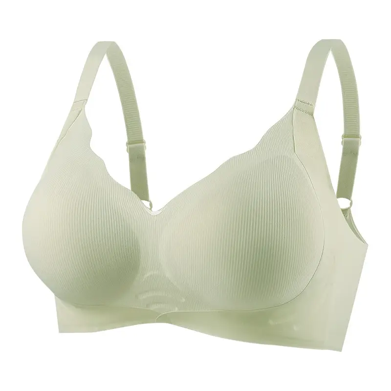 Naked seamless underwear women's soft support jelly breast anti-sagging adjustable non-steel ring ultra-soft thin bra
