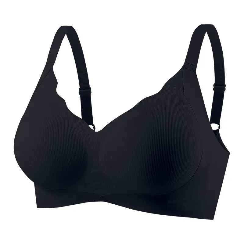 Naked seamless underwear women's soft support jelly breast anti-sagging adjustable non-steel ring ultra-soft thin bra