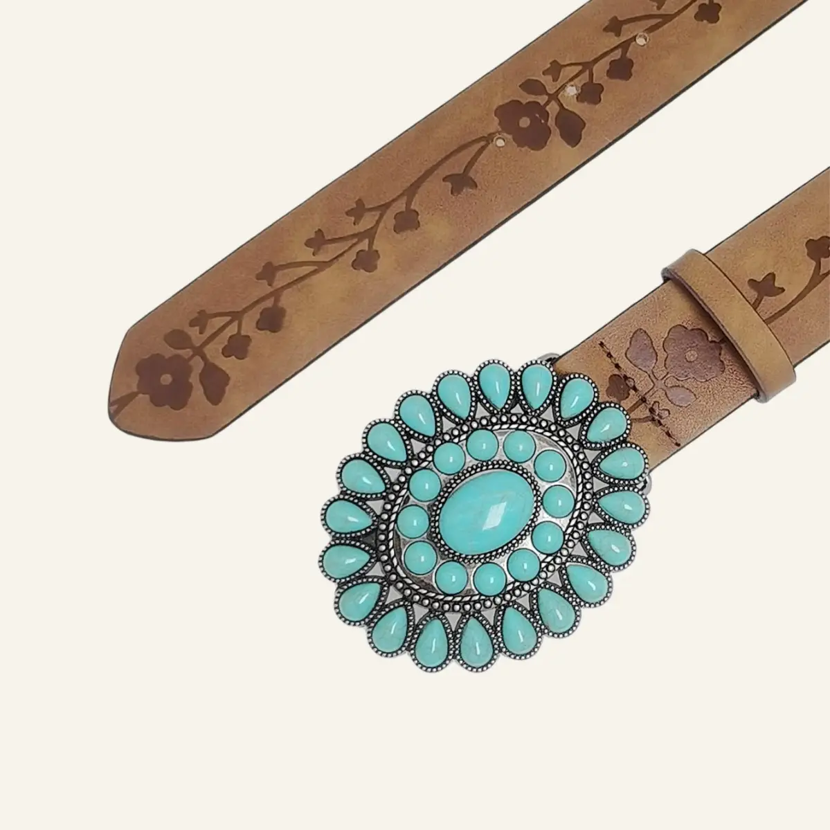 Turquoise Flower Belt for Women American Bohemian Fashion - Image 2
