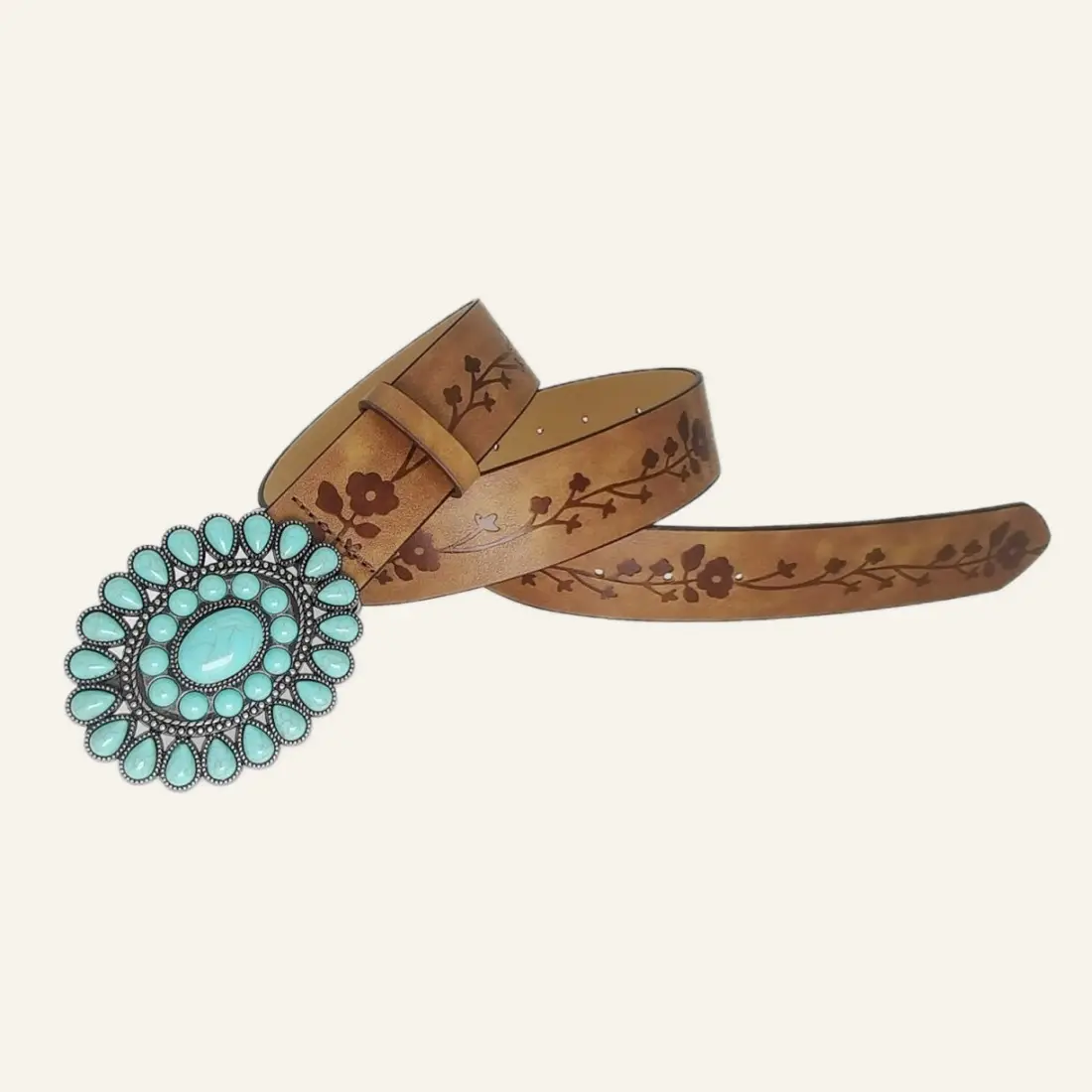 Turquoise Flower Belt for Women American Bohemian Fashion - Image 4