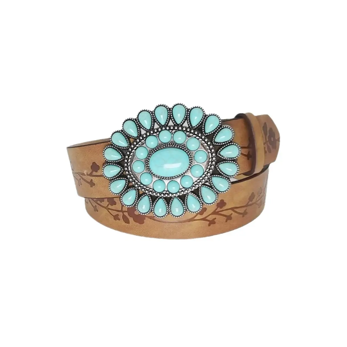 Turquoise Flower Belt for Women American Bohemian Fashion - Image 5