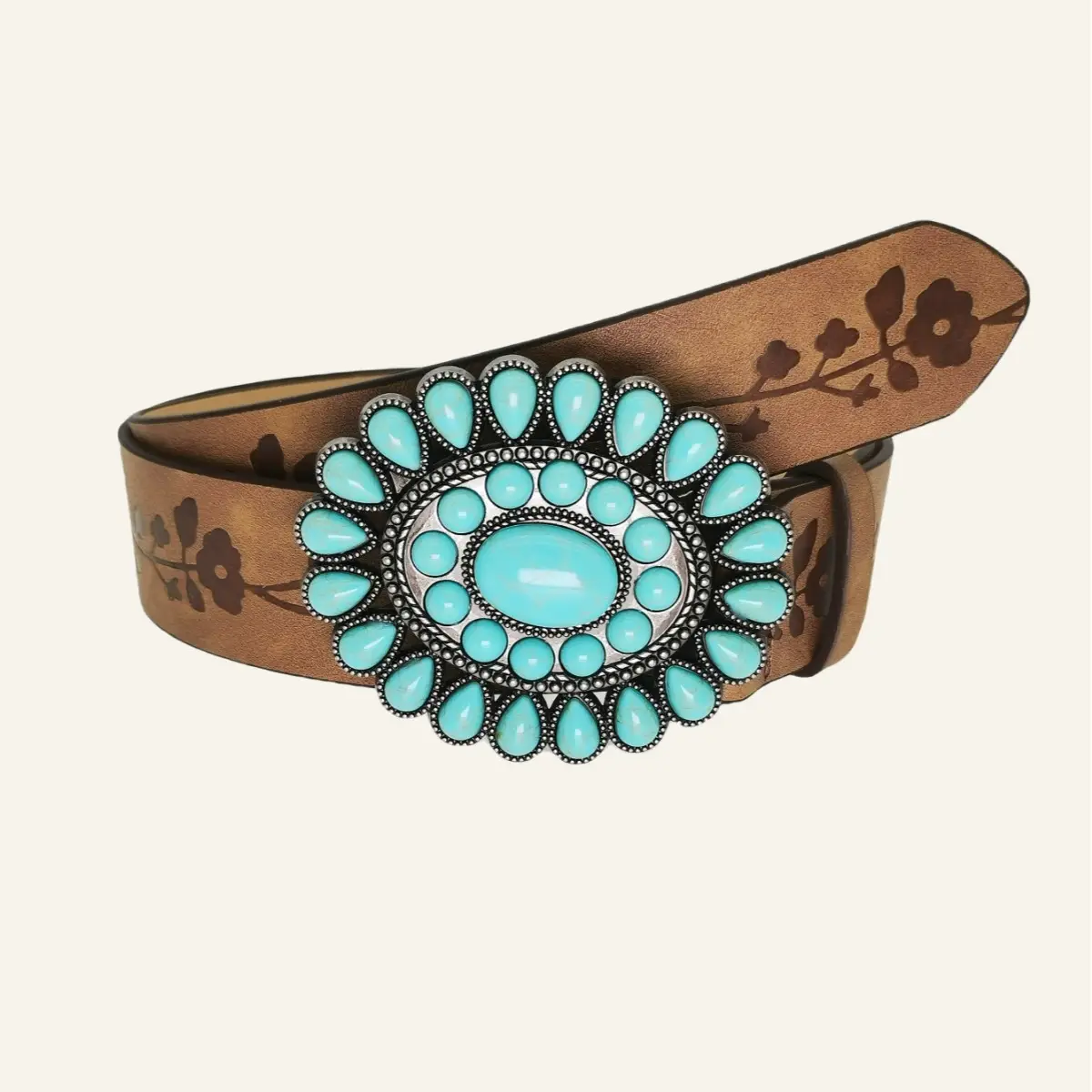 Turquoise Flower Belt for Women American Bohemian Fashion — feature 5
