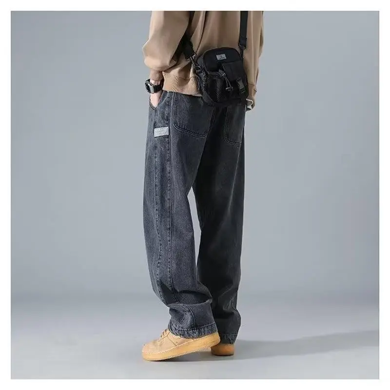 Men's Wide Leg Washed Jeans Spring Autumn High Street - Image 26