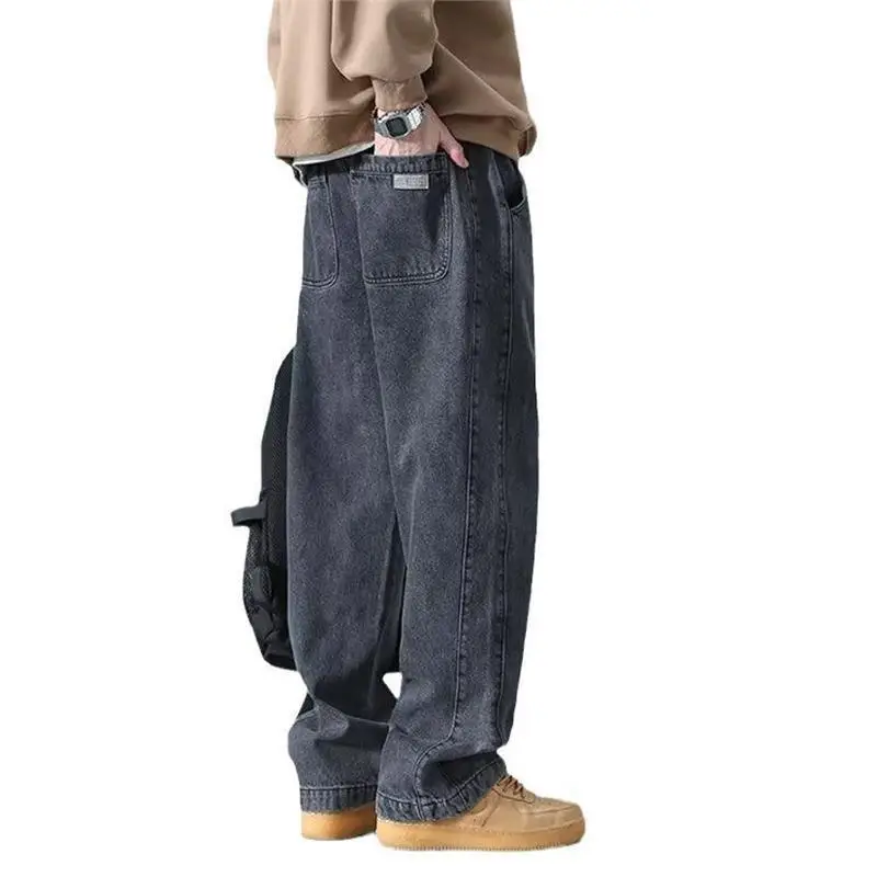 Men's Wide Leg Washed Jeans Spring Autumn High Street - Image 29