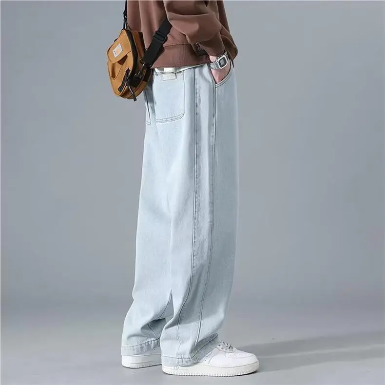 Men's Wide Leg Washed Jeans Spring Autumn High Street — feature 10