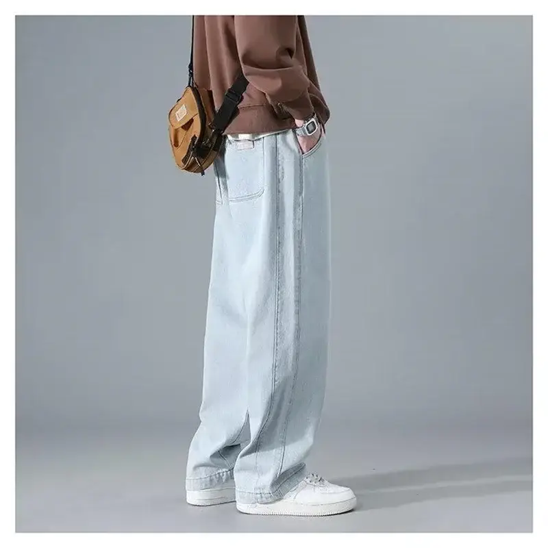 Men's Wide Leg Washed Jeans Spring Autumn High Street - Image 4